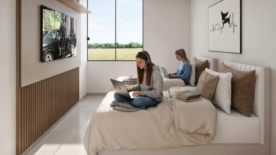 El dormitorio amplio donde tus hijas van a crecer felices